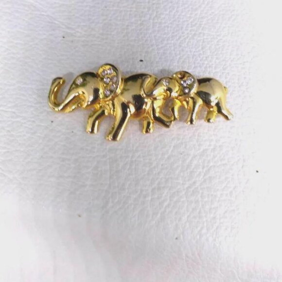 Mom & Baby Elephant Antique Pinback Retro Pin Vintage jewelry gift - Picture 4 of 7